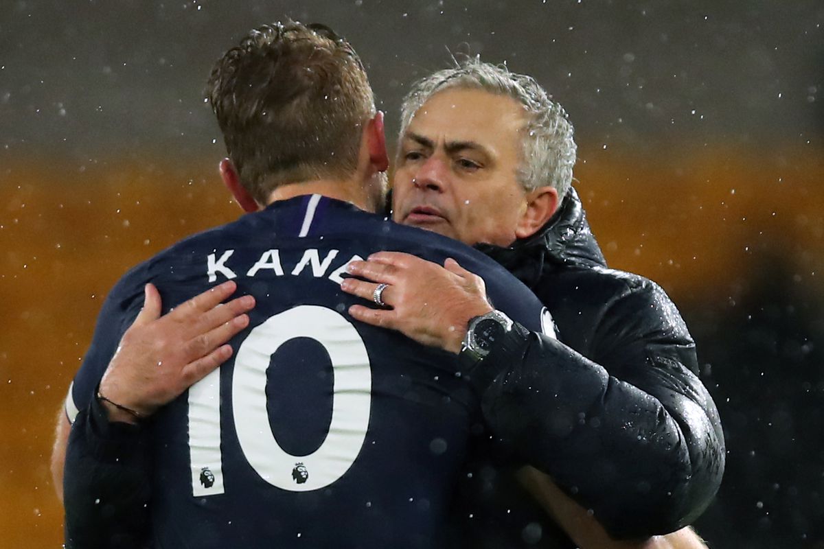 Jose Mourinho embraces Harry Kane - Tottenham Hotspur - Premier League