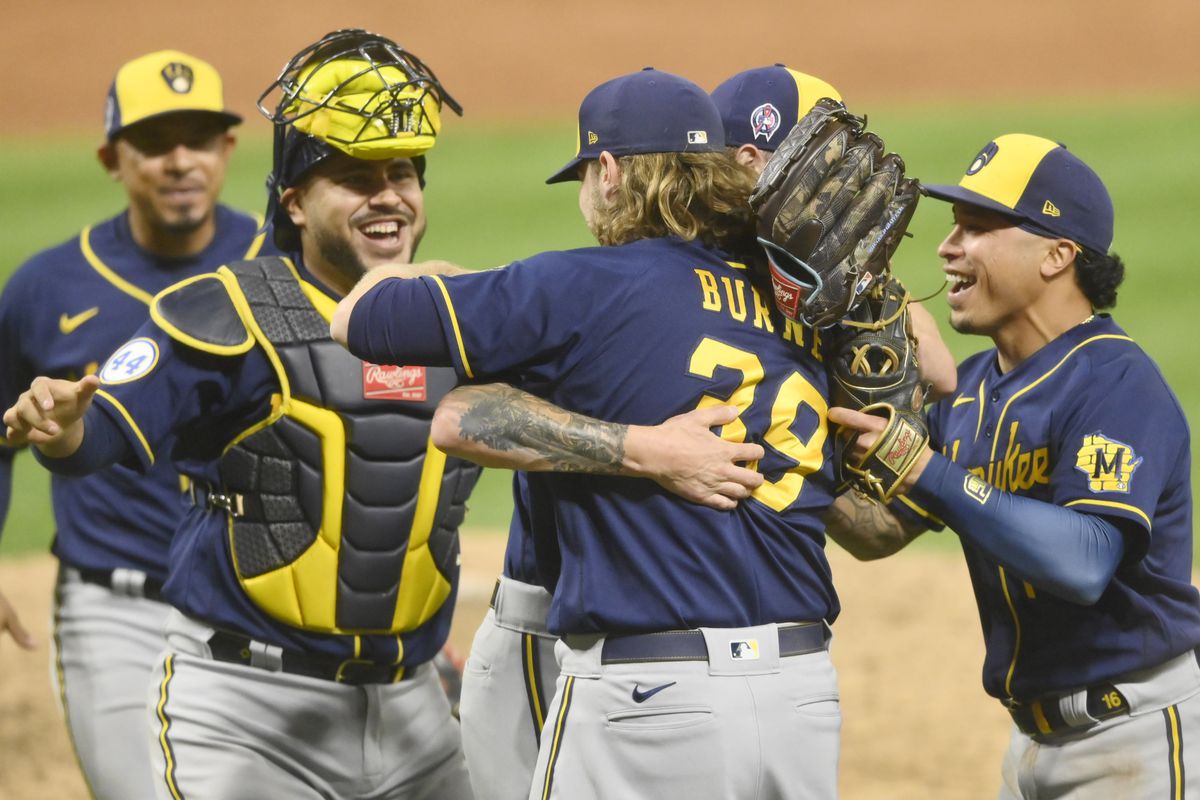 Postgame interviews and stats following the Burnes-Hader no-hitter for the  Milwaukee Brewers - Brew Crew Ball