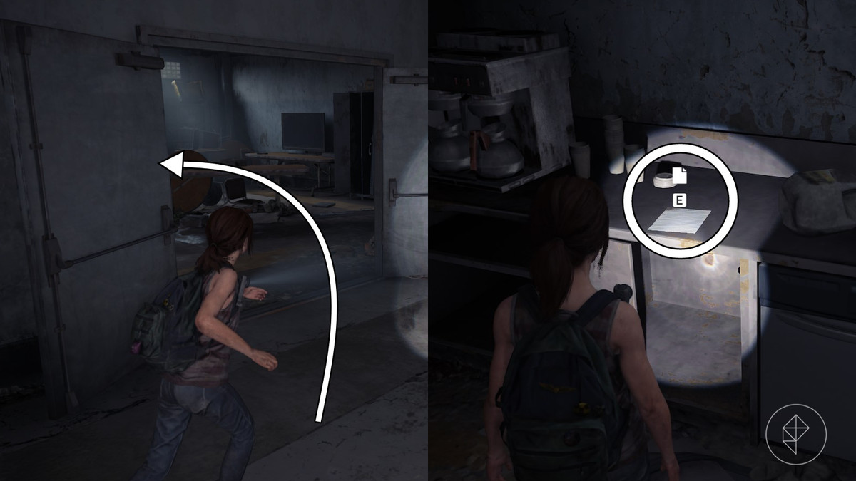 Warning note artifact location in the Mallrats section of the Left Behind DLC in The Last of Us Part 1