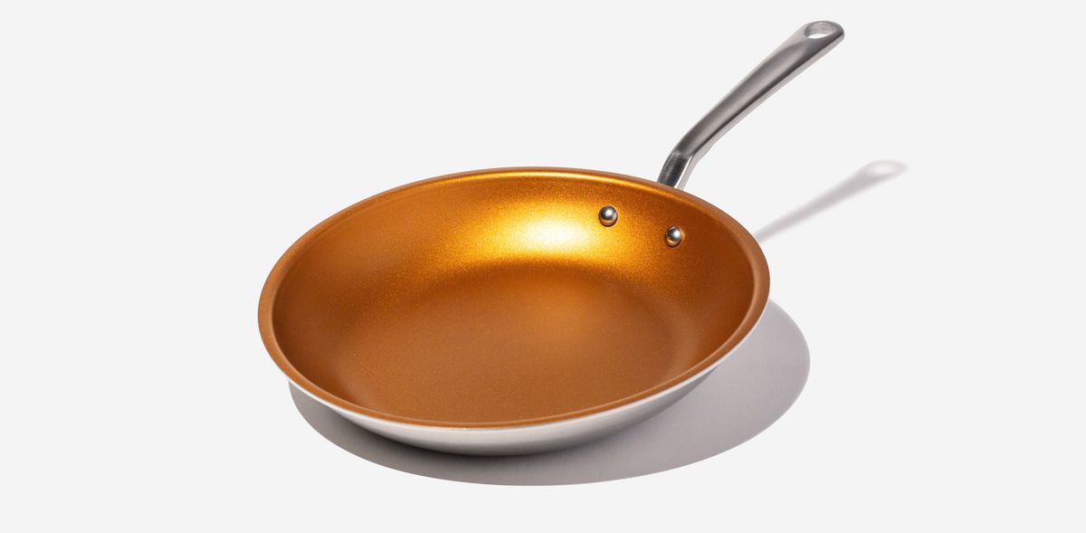 A gold frying pan 
