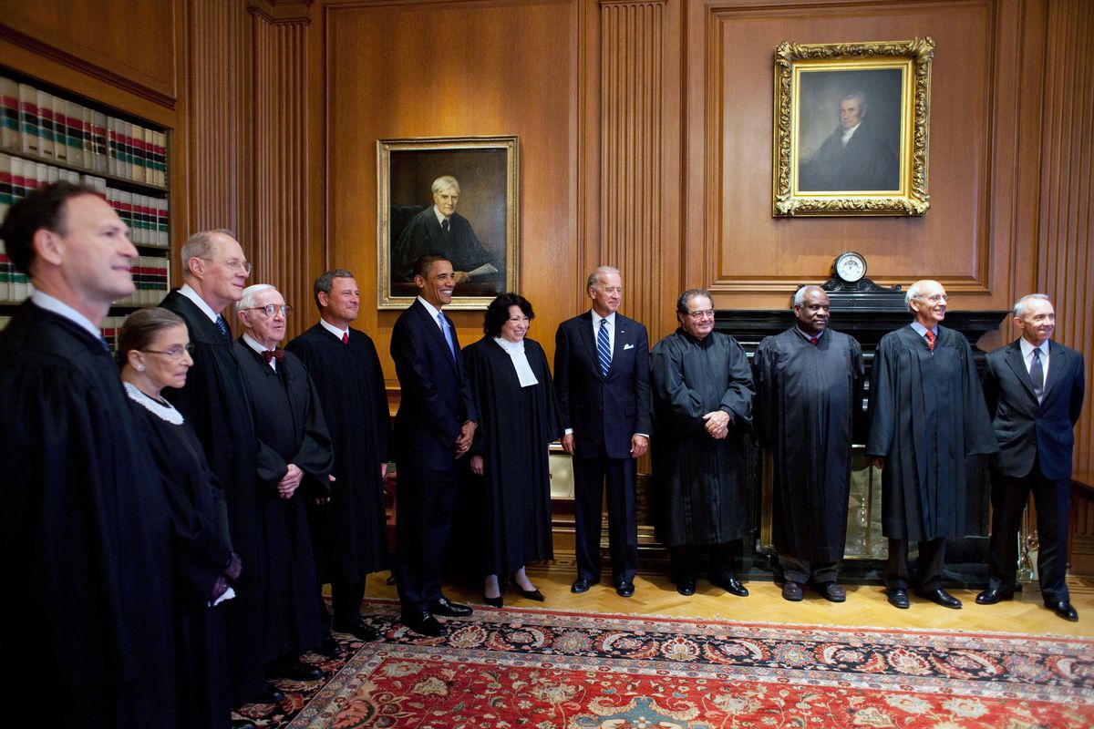 The members of the Supreme Court meet with President Obama in 2009, prior to Justice Sonia Sotomayor's swearing-in.