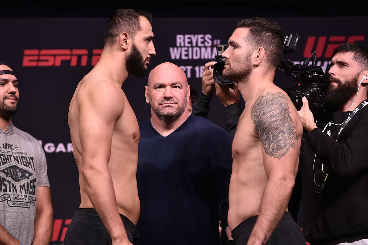 UFC Fight Night Reyes v Weidman: Weigh-Ins