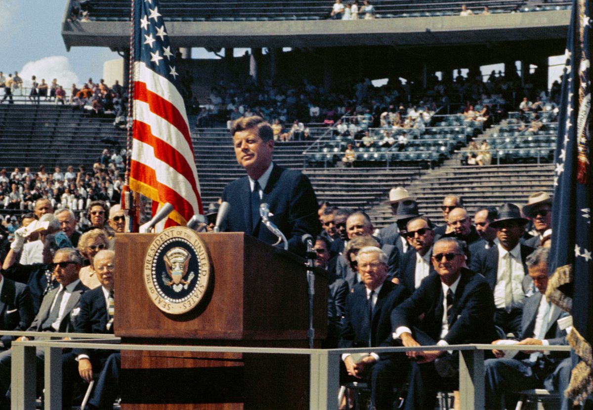 President Kennedy Makes His We Choose To Go To The Moon Speech,