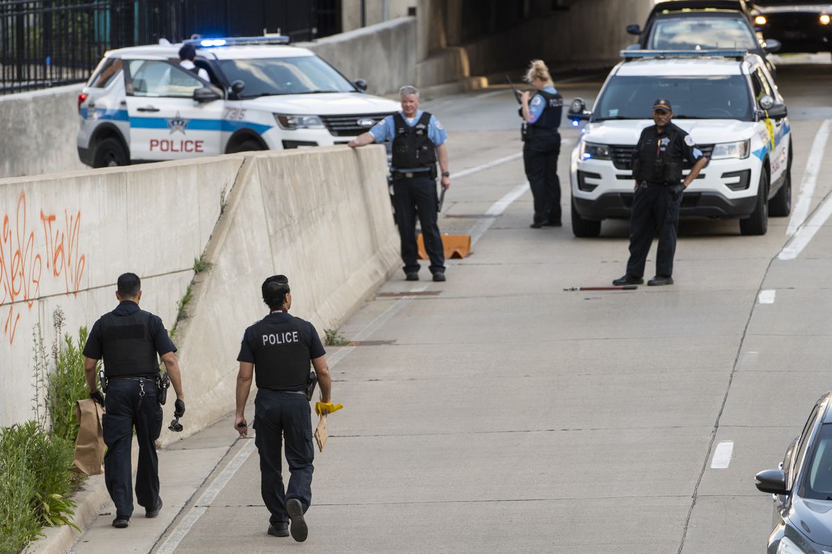 Chicago police work the scene where a 31-year-old woman was fatally stabbed in the 400 block of South Wacker in the Loop last weekend.