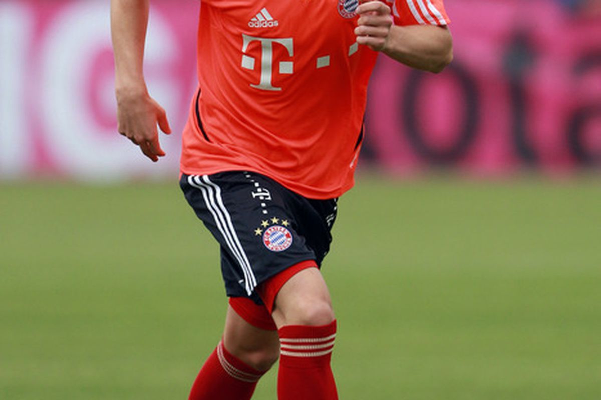 MUNICH, GERMANY - JULY 03:  Mitchell Weiser of Bayern Muenchen during a training session at Bayern`s trainings ground Saebener strasse on July 3, 2012 in Munich, Germany.  (Photo by Alexander Hassenstein/Bongarts/Getty Images)