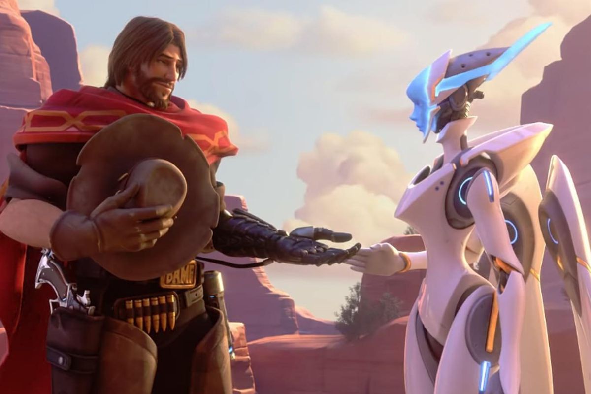Overwatch - McCree lends Echo a hand in the Reunion cinematic