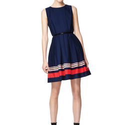 Look 13: Poplin Dress in Navy, $39.99