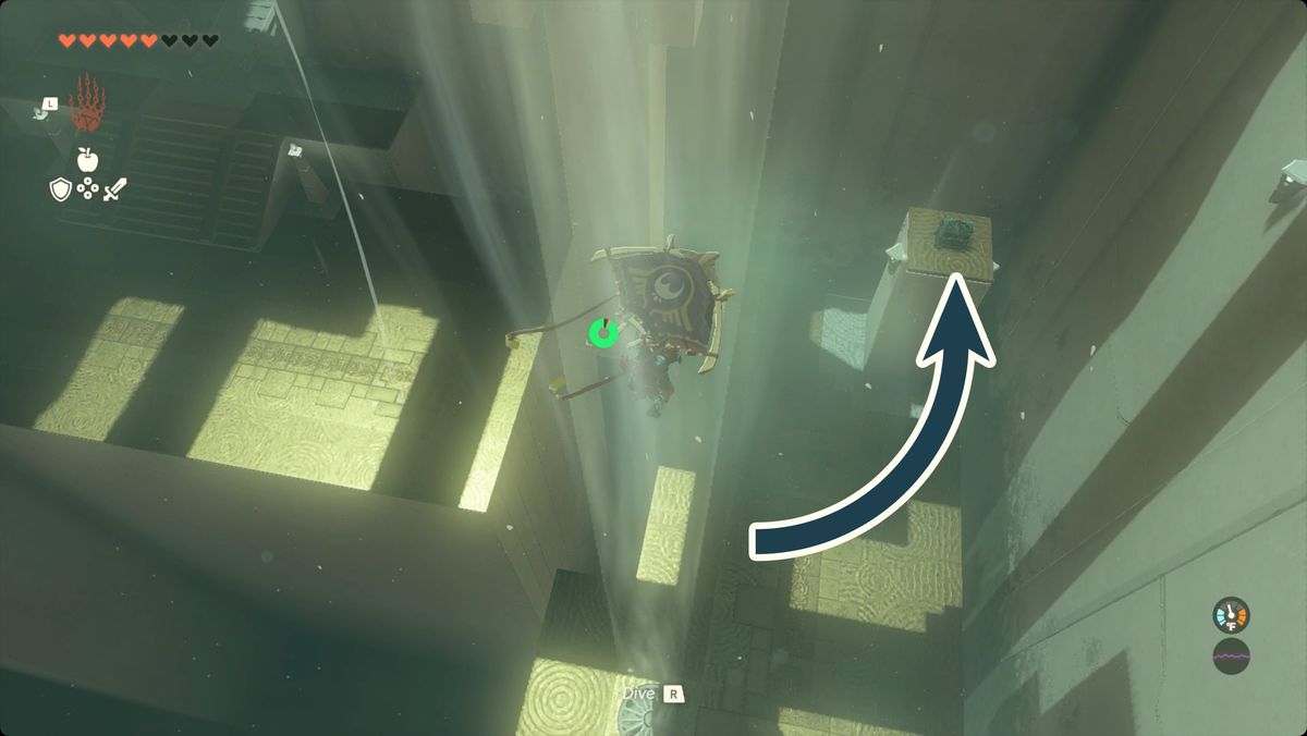 The Legend of Zelda: Tears of the Kingdom - the location of the chest in Tsutsu-um Shrine