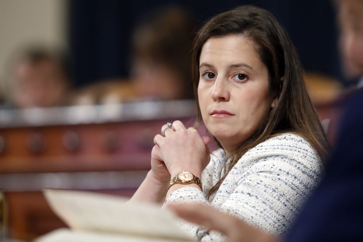 In this Nov. 20, 2019 file photo, Rep. Elise Stefanik, R-N.Y., listens during a House Intelligence Committee hearing on Capitol Hill in Washington.