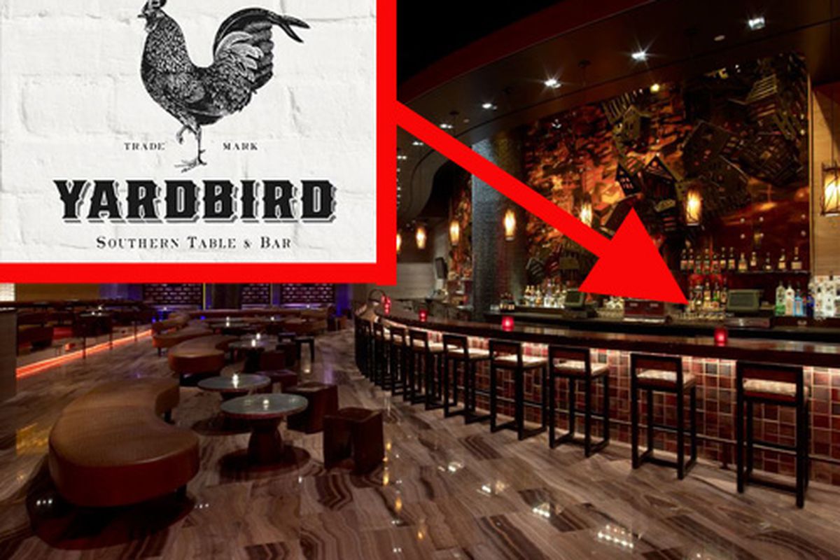 The old Dos Caminos space at the Palazzo and Yardbird Southern Table &amp; Bar logo 