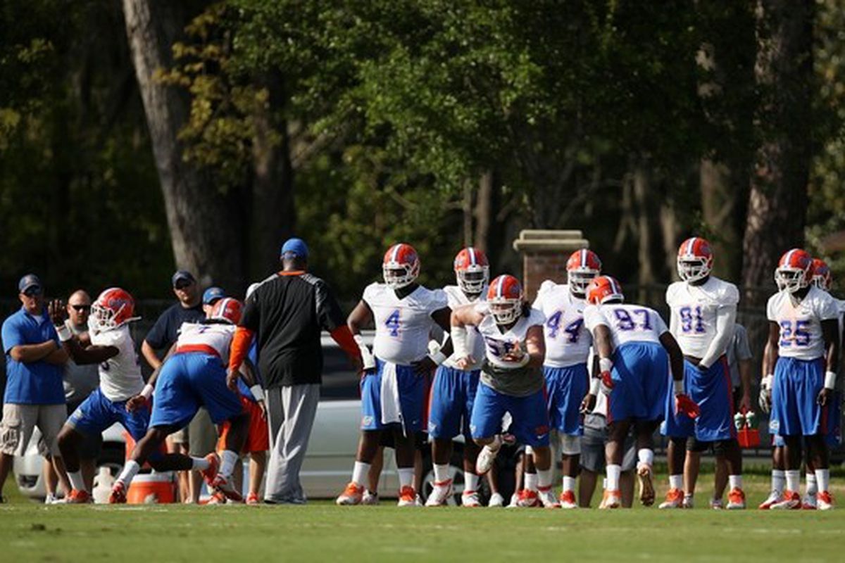 Doug Finger/<em>The Gainesville Sun</em>
The Florida Gator football team participates in Spring Practice Friday, March 16, 2012. (Photo by Doug Finger/ Staff Photographer)
