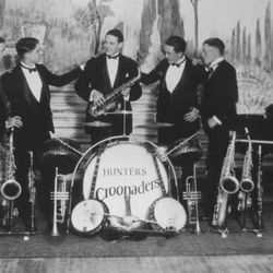 Young Howard W. Hunter, center, played several instruments in his dance band, "Hunter’s Croonaders." The band played for Boise area dances and performed on the tour ship SS President Jackson. 