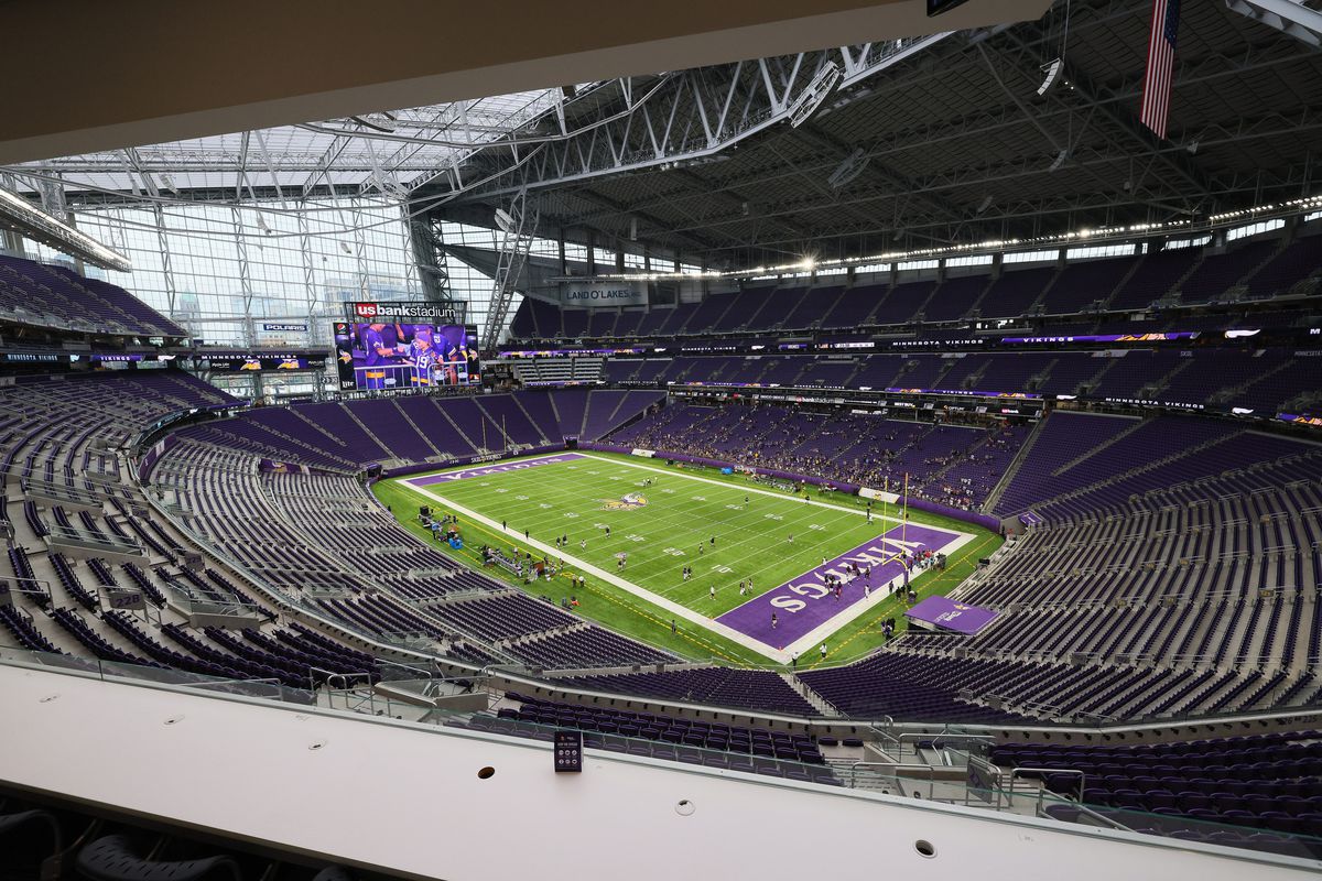 A general view after practice of U.S. Bank Stadium on August 07, 2021 in Minneapolis, Minnesota.