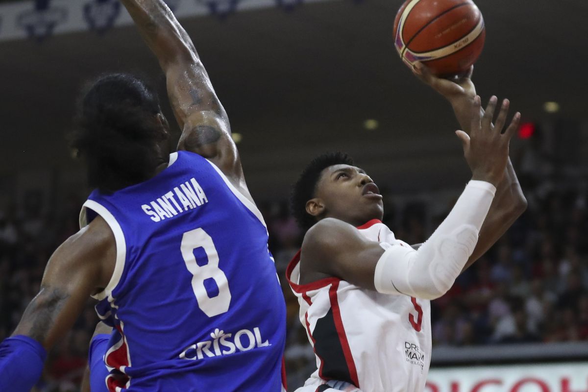 Canada took on the Dominican Republic in a FIBA qualifying game.