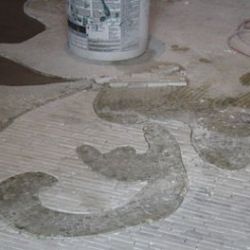 Restoring the mosaic floor in the wine cellar