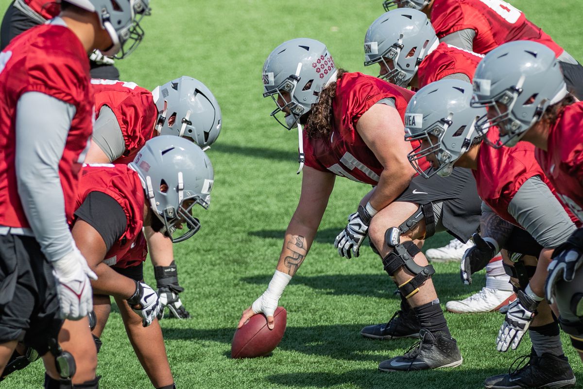 PULLMAN, WA - APRIL 9: Washington State Cougars football program takes to Rogers Field for spring practice