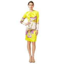 <span class="credit"><b>Vera Wang</b> Printed Satin Dress—Originally: $1095, Sale Price: $110</span><p>