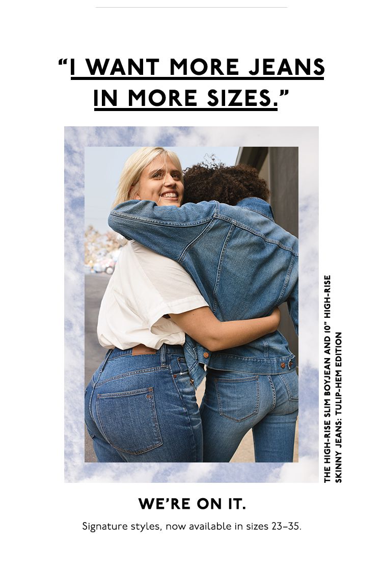 A flyer showing two women in Madewell denim