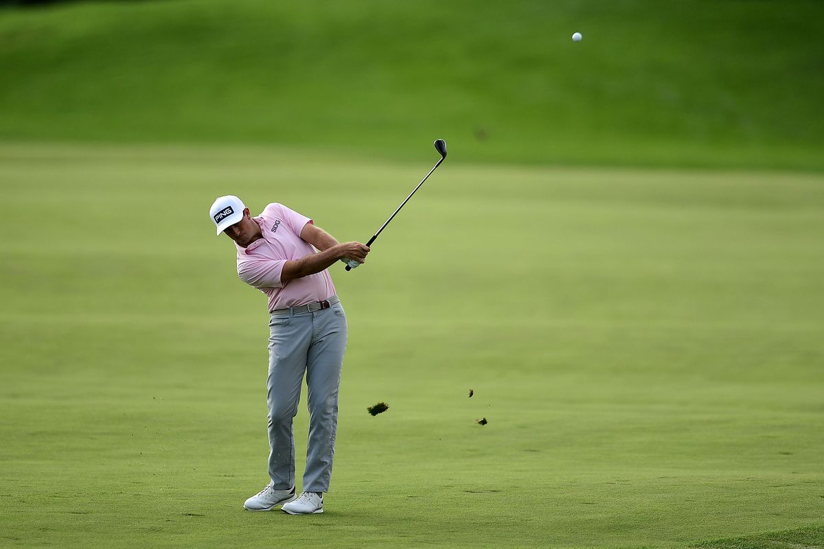 Michael Thompson of the United States plays a shot on the sixth hole during the second round of the 3M Open on July 24, 2020 at TPC Twin Cities in Blaine, Minnesota.