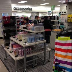 The accessories section featured tons of nail polish, makeup brushes and other beauty items, plus some colorful beach towels. 