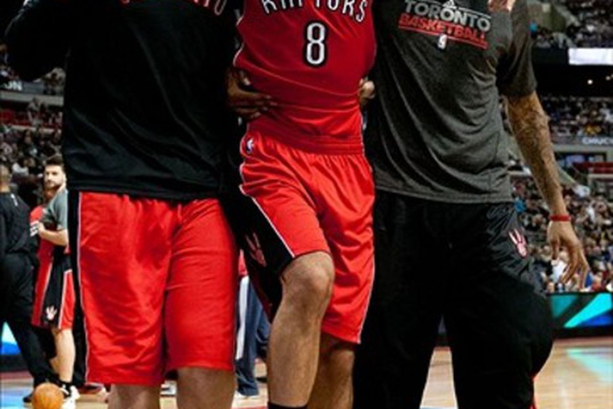 Jose Calderon had to be carried off the court last night.  Could the Raptors benefit though from his absence?