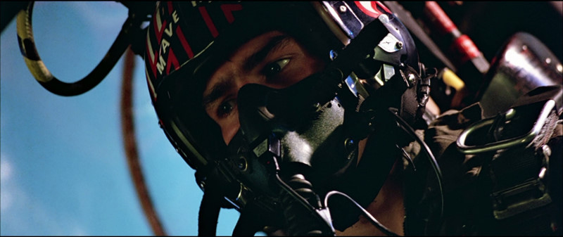 Tom Cruise in his fighter pilot gear in Top Gun