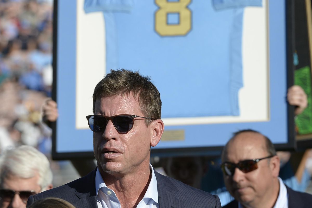At UCLA's last game, they ruined Troy Aikman's jersey retirement.