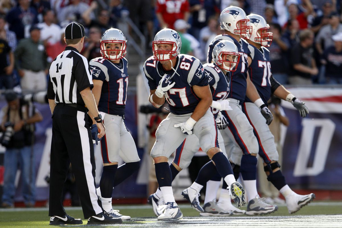 <em>Rob Gronkowski can Not believe how far the Patriots dropped in the rankings</em>.