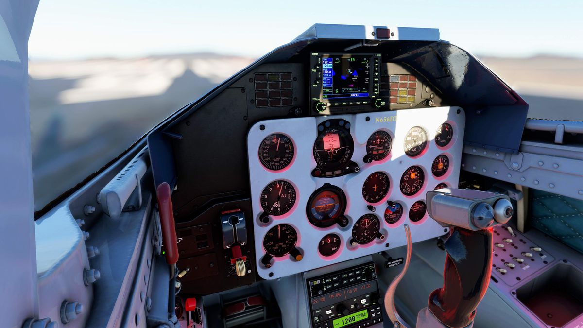 The controls of an L-39 Albatross jet trainer.