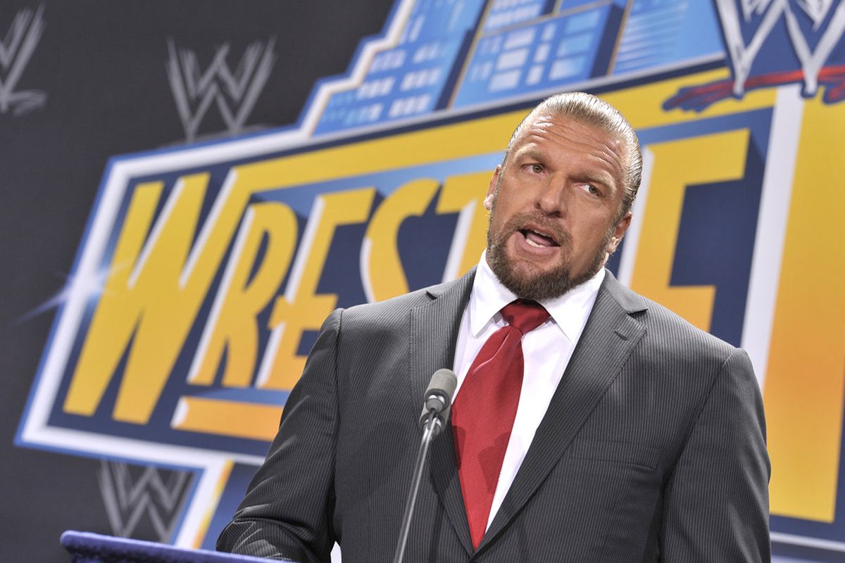 EAST RUTHERFORD, NJ - FEBRUARY 16: Triple H attends a press conference to announce a major international event at MetLife Stadium on February 16, 2012 in East Rutherford, New Jersey. (Photo by Michael N. Todaro/Getty Images)