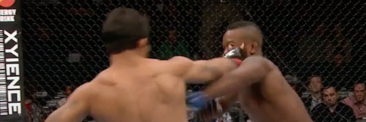 Sean Spencer’s left eye gets poked during his UFC on FOX 6 bout.