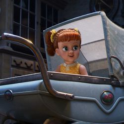Gabby Gabby (Christina Hendricks), middle, and Woody (Tom Hanks), right, in a scene from the film "Toy Story 4."