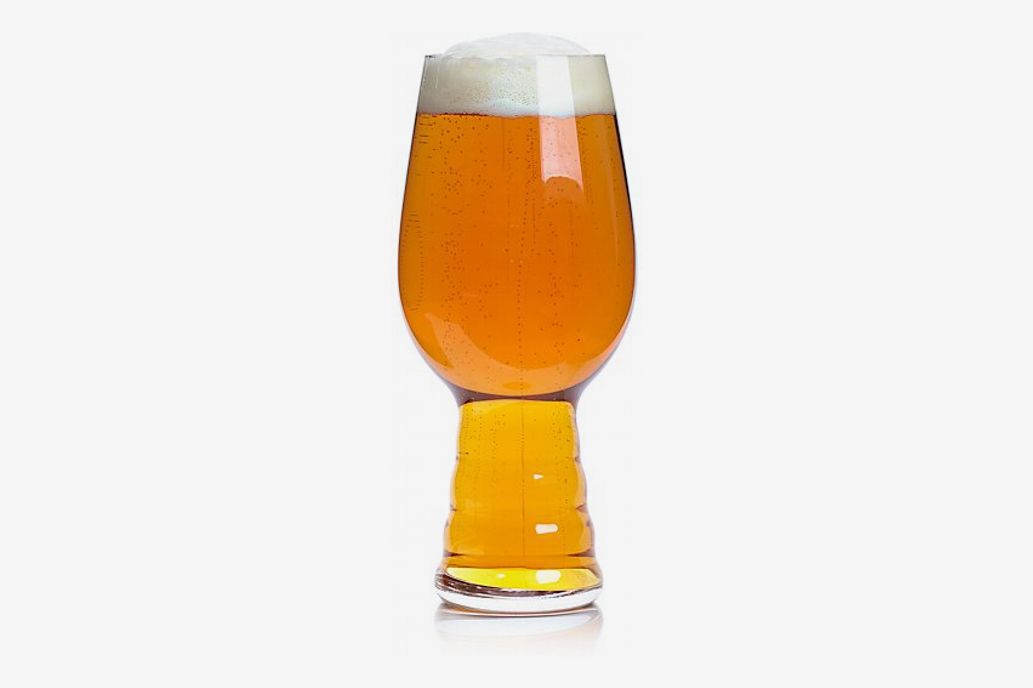 An IPA glass with a rippled pedestal base and round bowl