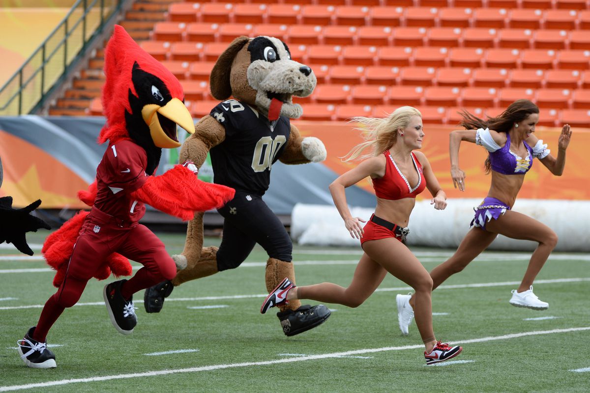 Mascots v. Cheerleaders would be more entertaining than the Pro Bowl game itself - photo credit