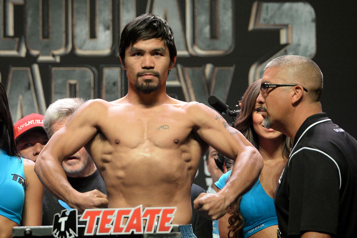 Manny Pacquiao will step on the scale at the Pacquiao vs. Algieri weigh-ins Friday evening.
