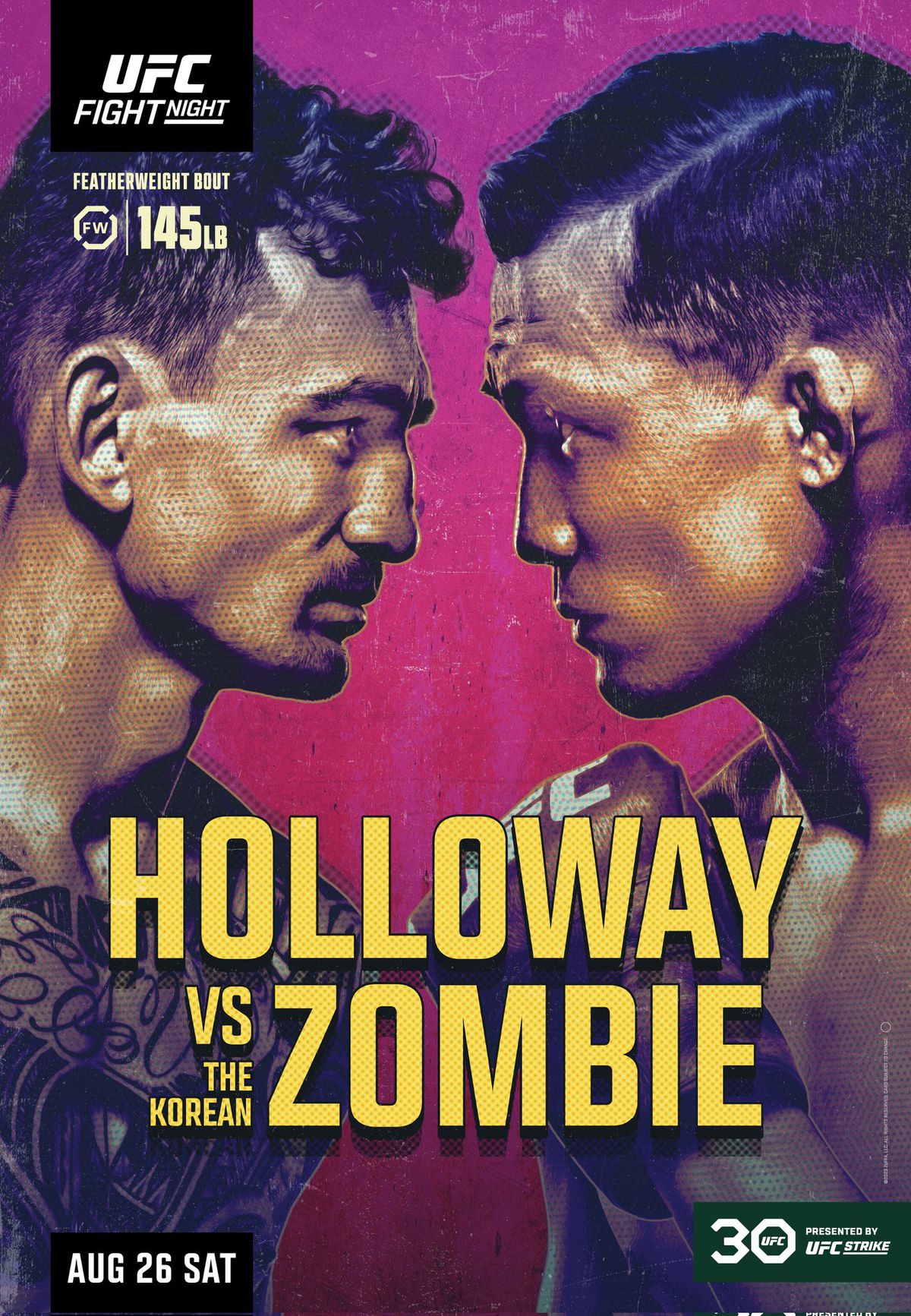 Get hyped! UFC Singapore poster drops for ‘Holloway vs Zombie’ on Aug. 26