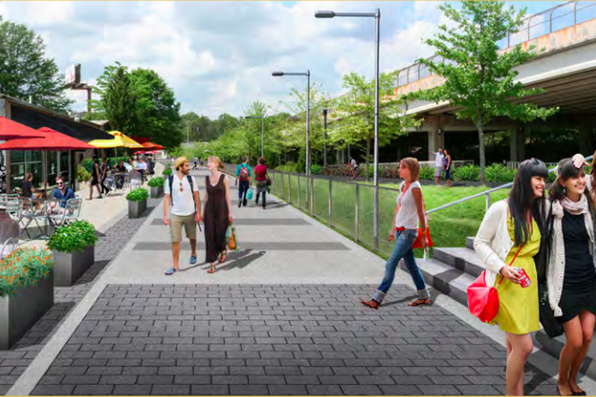 A segment of the Chamblee trail envisioned as “Restaurant Row.”