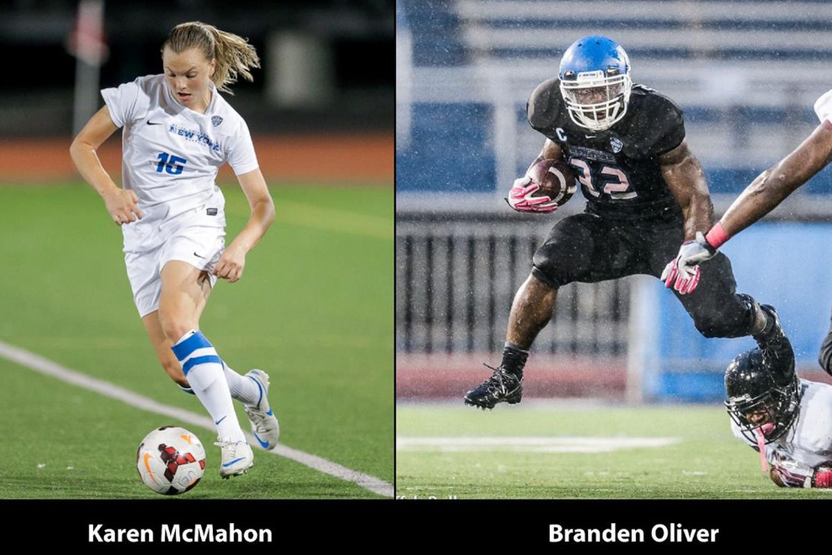 Karen McMahon and Branden Oliver are your Bulls of the Week for UB Athletics