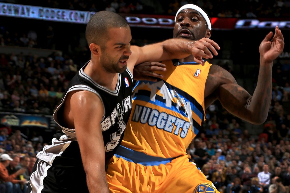 "Tony Parker is fouled by Ty Lawson" - yeah, sure, whatever you say, Doug Pensinger.