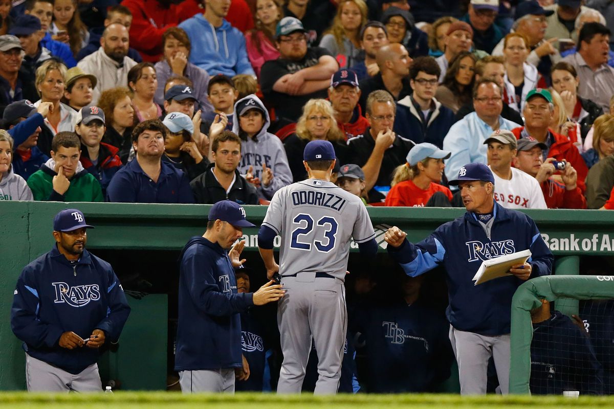 Even the fan in the black t-shirt had to have been impressed with Odorizzi Sunday