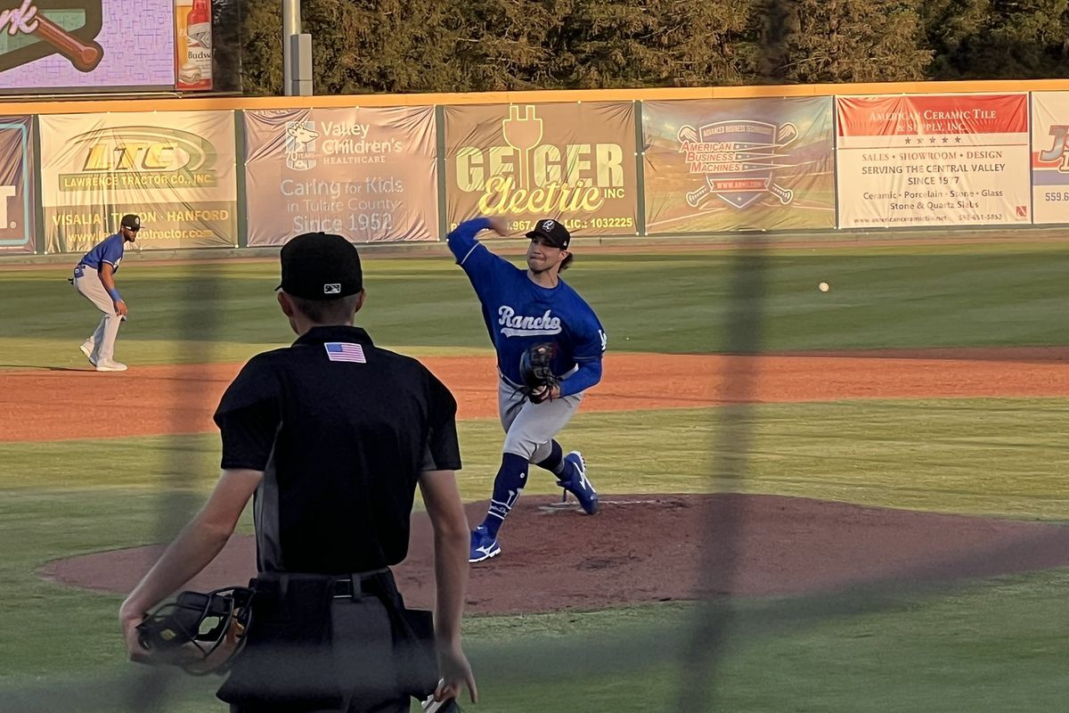 Dodgers right-hander Tommy Kahnle, on the way back from Tommy John surgery in late 2020, starts a minor league rehab assignment with Low-A Rancho Cucamonga on April 9, 2022.