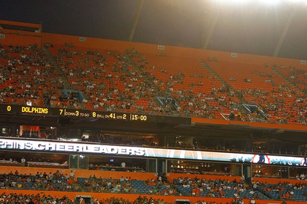 With ticket sales slumping, tonight's game won't be shown live in Miami.  Tickets are available through The Phinsider if you can get to the stadium, and want to see the game as it happens.
