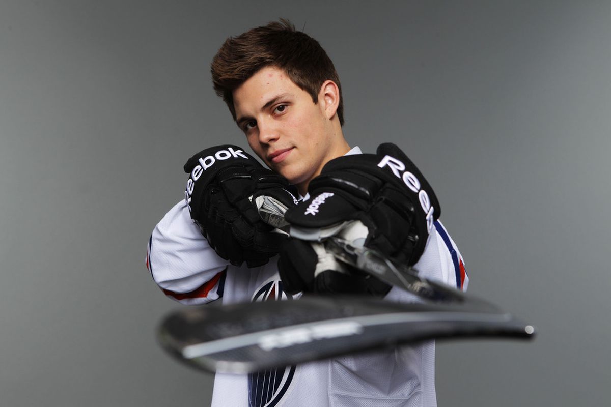 This is a stick blade given to a drafted player to pose awkwardly.