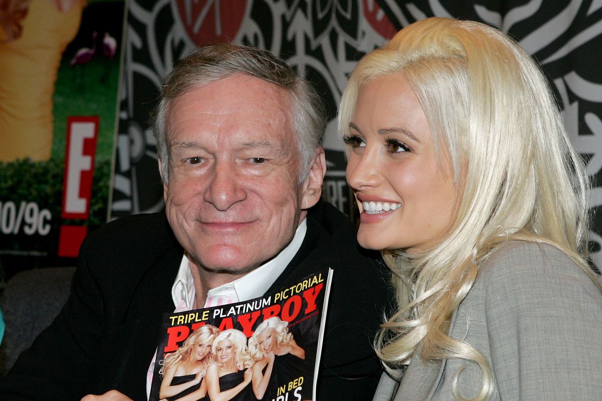 Holly Madison, seen in 2005 as one of Hugh Hefner’s girlfriends, says on “Secrets of Playboy” that he “controlled every aspect of our lives.”