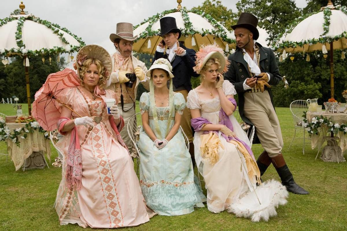 The cast of "Austenland" wears costumes from the era of Jane Austen.
