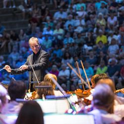 The Utah Symphony with conductor Thierry Fischer on Tuesday, Aug. 29 at the O.C. Tanner Amphitheater in Springdale, Washington County on the first night of the symphony's Great American Road Trip.