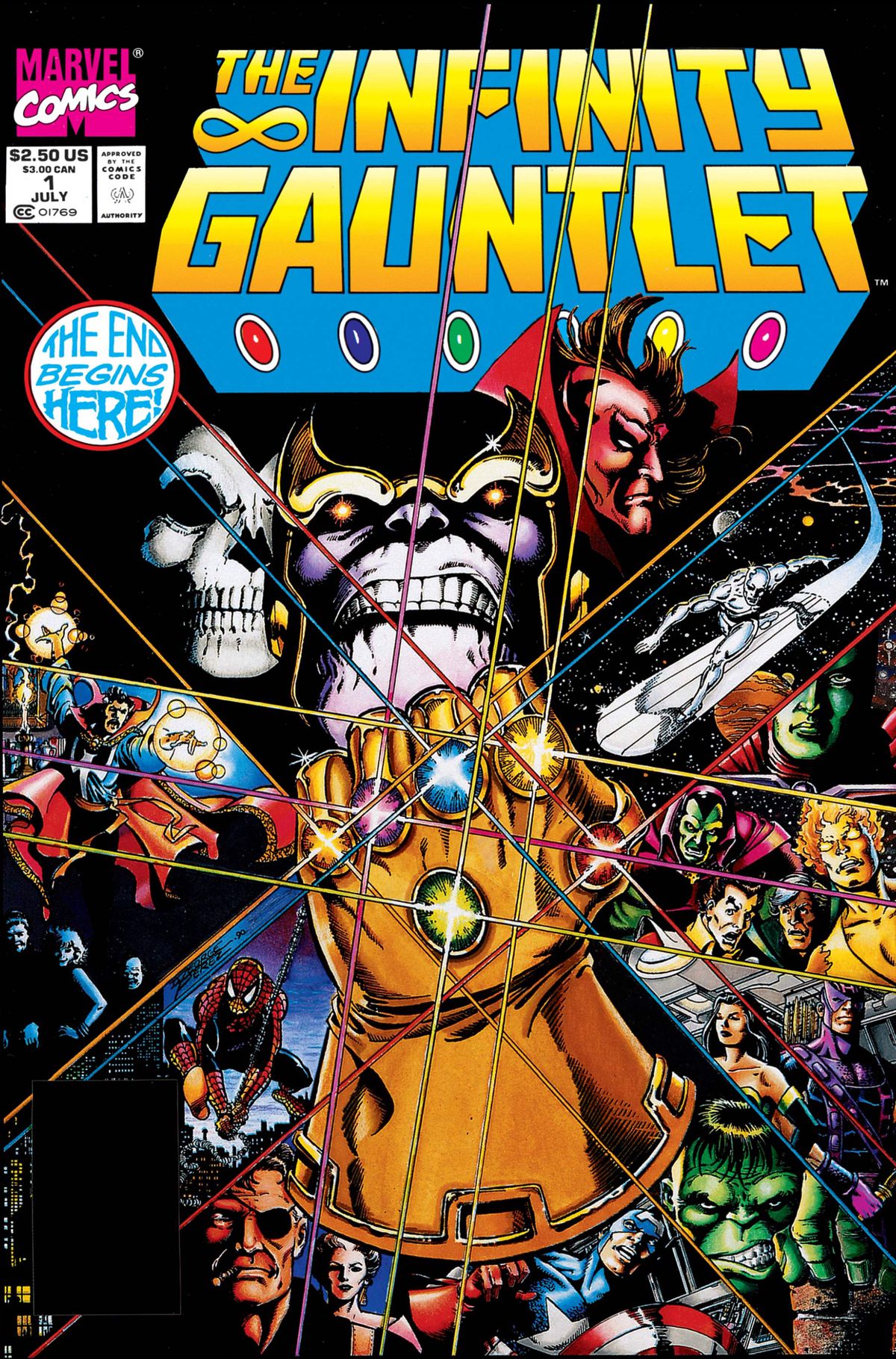 The cover of Infinity Gauntlet #1, Marvel Comics (1991)