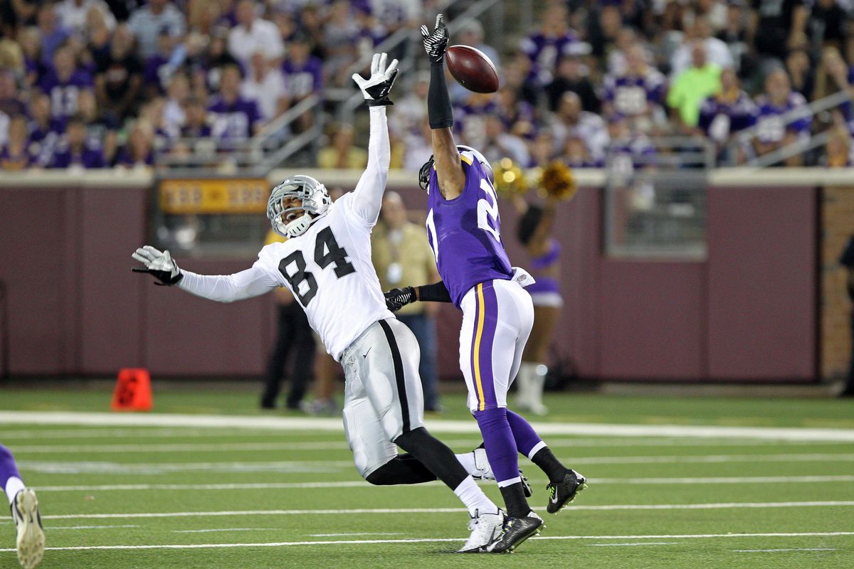 This is a Vikings defensive back breaking up a pass. WHAT IS THIS EVIL WIZARDRY AND WILL IT CONTINUE?
