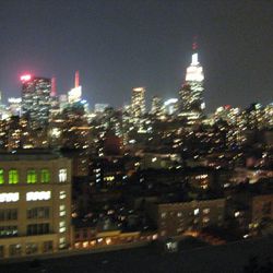 The (blurry) skyline as seen from The Dream Hotel
