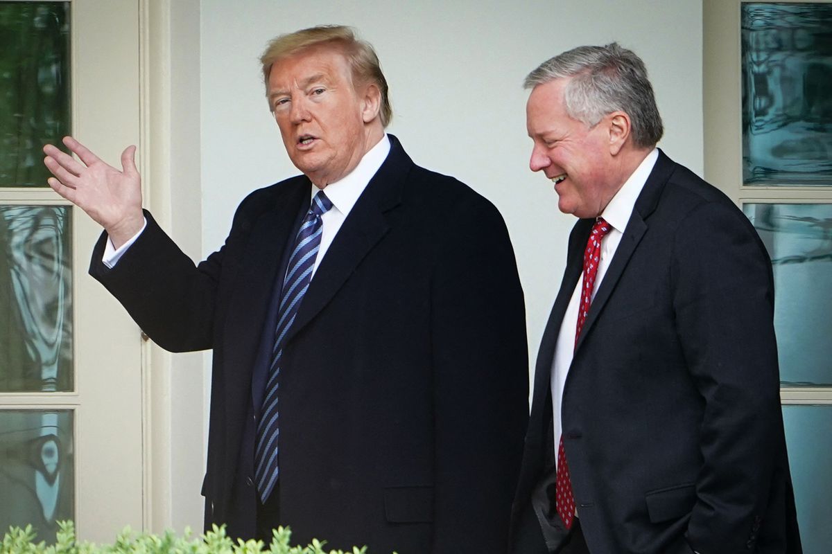 Then-President Donald Trump with White House Chief of Staff Mark Meadows in May 2020.